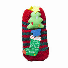 Parent-child christmas socks coral velvet floor socks girls cartoon anti-slip ankle room socks wholesale factory
